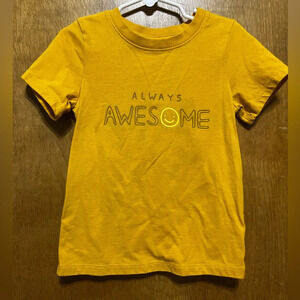Cat & Jack Yellow Always Awesome Short Sleeve T-Shirt
